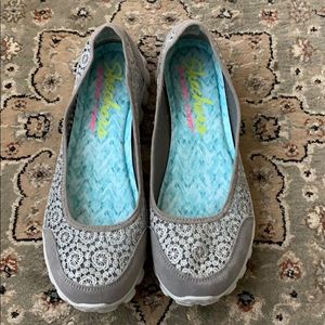 Skechers Memory Foam Gray Slip Ons